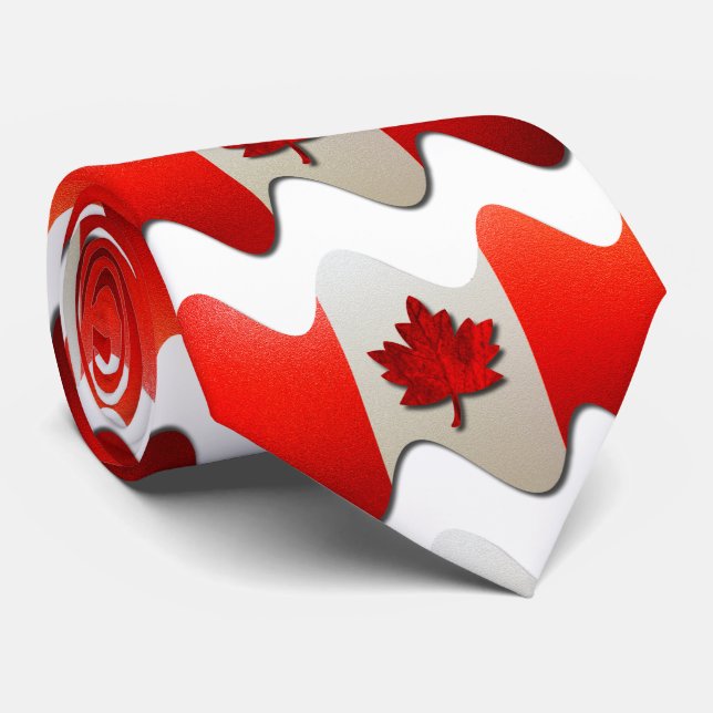 Canada Flag-Chrome by Shirley Taylor Tie (Rolled)