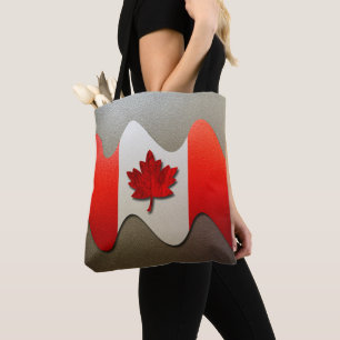 Canada Flag-Chrome by Shirley Taylor Tote Bag