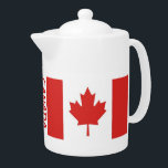 CANADA-Flag-classic<br><div class="desc">This simple but pretty design features the iconic Maple Leaf flag, with the word "Canada" between the two flags which encompass the middle of the pot. You may customize or delete the word "Canada" if you wish.</div>