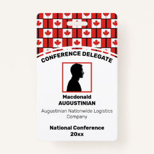 CANADA FLAG Customized Logo Photo ID Name Badge