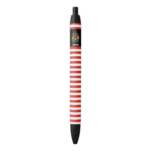 Canada Flag Cute Patriotic Black Ink Pen (Front Vertical)