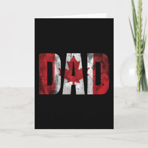 Canada Flag Dad T-Shirt Vintage Fathers Day Daddy Card