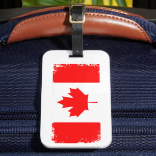 Canada flag distressed luggage tag