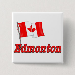 Canada Flag - Edmonton 2 Inch Square Button