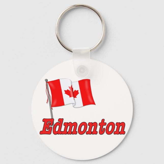 Canada Flag - Edmonton Keychain (Front)