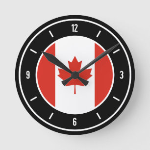 Canada Flag Elegant Round Clock