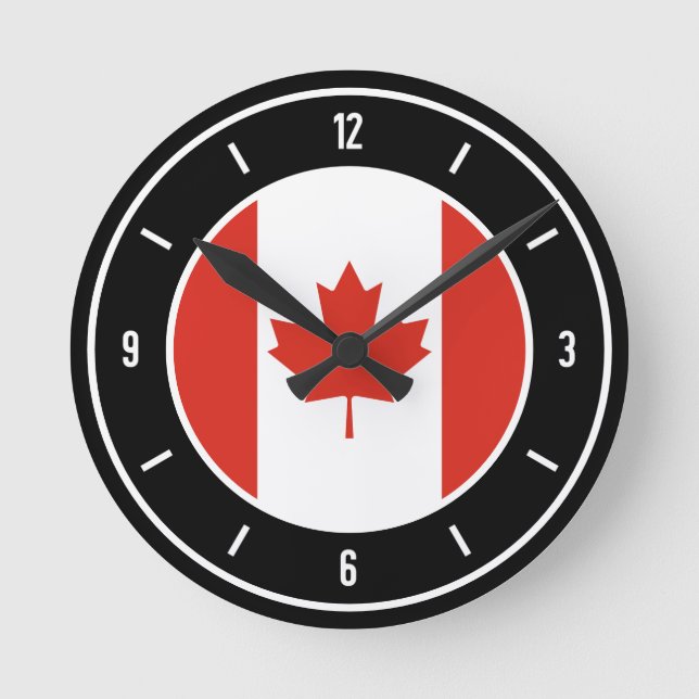 Canada Flag Elegant Round Clock (Front)