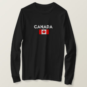 Canada /Flag Fashion Trendy Black T-Shirt