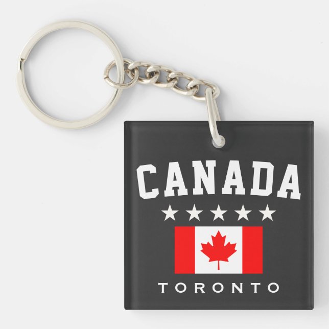 Canada Flag  Five Star Toronto Keychain (Front)