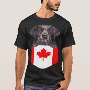 Canada Flag German Shorthaired Pointer Dog In Pock T-Shirt