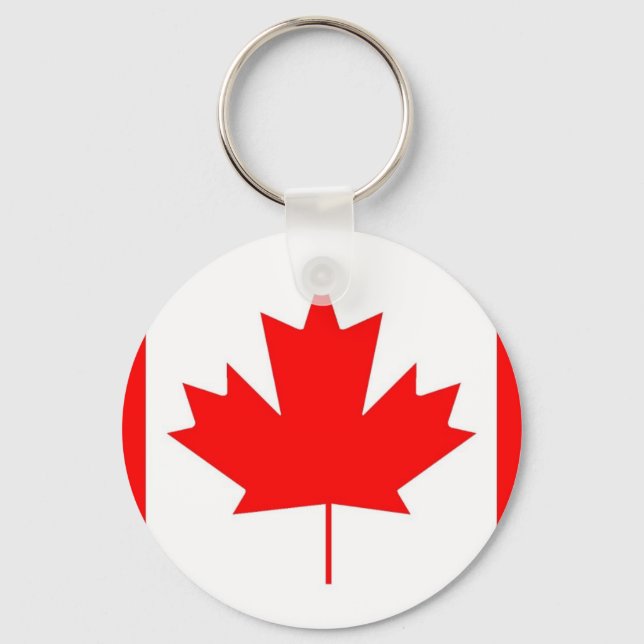 Canada flag, Happy Canada Day Keychain (Front)