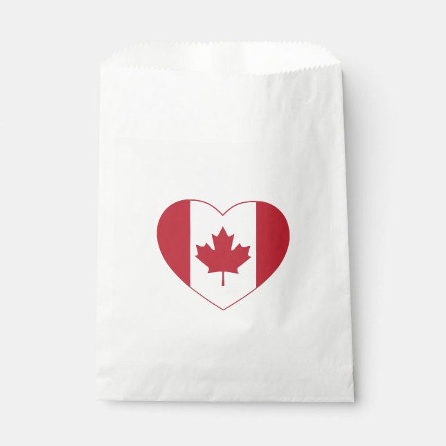 Canada Flag Heart Favour Bags (Front)