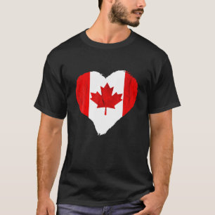 Canada Flag Heart Maple Leaf Canadian Pride Canadi T-Shirt