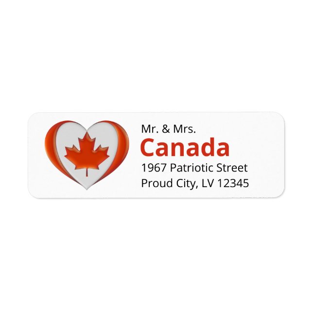 Canada Flag Heart Maple Leaf Freedom Patriotic (Front)