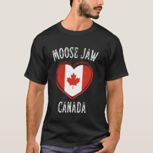 Canada Flag Heart Moose Jaw City T-Shirt