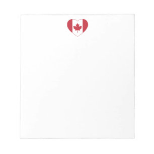 Canada Flag Heart Notepad