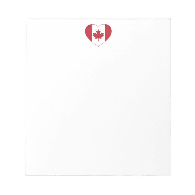 Canada Flag Heart Notepad (Front)