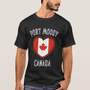 Canada Flag Heart Port Moody City T-Shirt