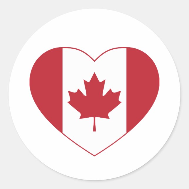 Canada Flag Heart Sticker (Front)