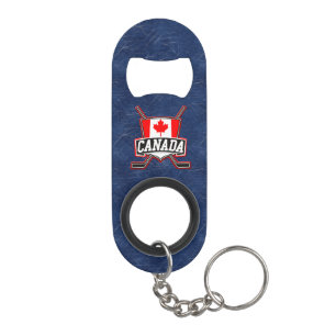 Canada Flag Hockey Logo Mini Bottle Opener