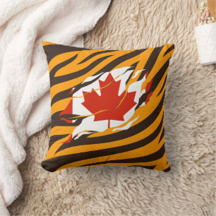 CANADA Flag Inside Me, Canadian inside Claw Mark Throw Pillow