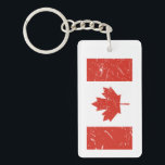 Canada Flag Keychain<br><div class="desc">This is a red and white key chain accented with the Canada Flag. It's a great way for anyone to show support for Canada!</div>