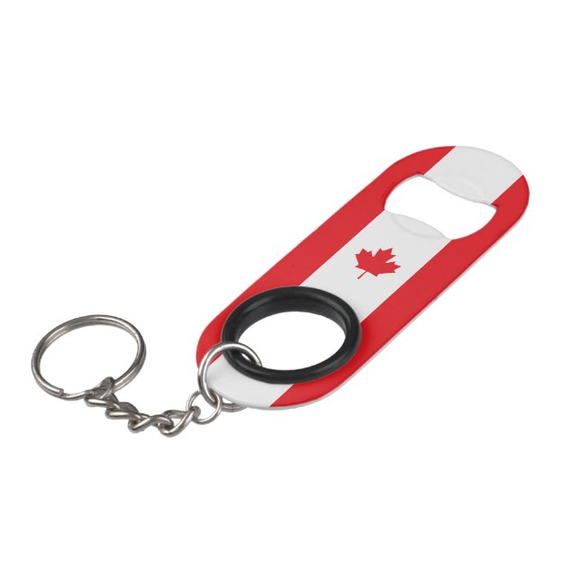 Canada flag keychain bottle opener (Front Angled)