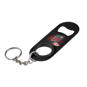 Canada flag keychain bottle opener
