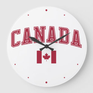 Canada + Flag Large Clock