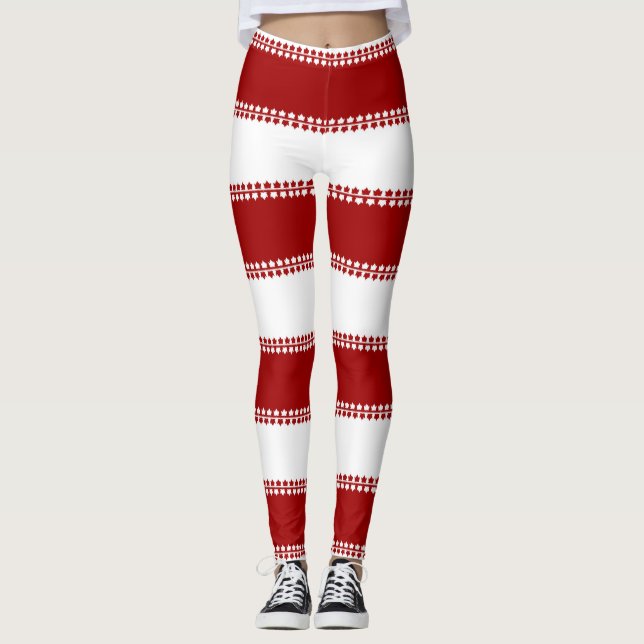Canada Flag Leggings Classic Canada Souvenir Pants (Front)