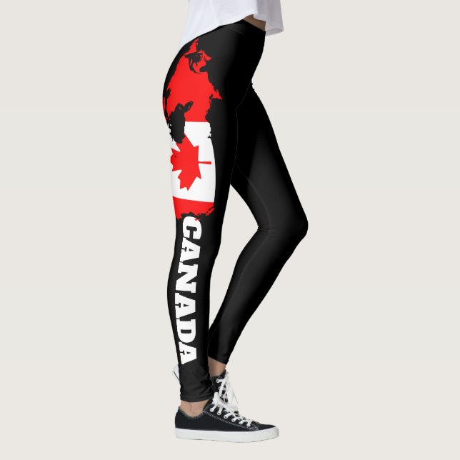 Canada Flag Leggings - Maple Leaf Design (Right)