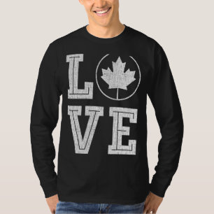 Canada Flag Love Vintage Canada Day Maple Leaf Fla T-Shirt