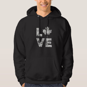 Canada Flag Love Vintage Canada Day Maple Leaf Hoodie