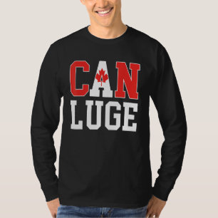 Canada Flag Luge Rider  Canadian Can Luge T-Shirt