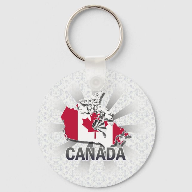 Canada Flag Map 2.0 Keychain (Front)