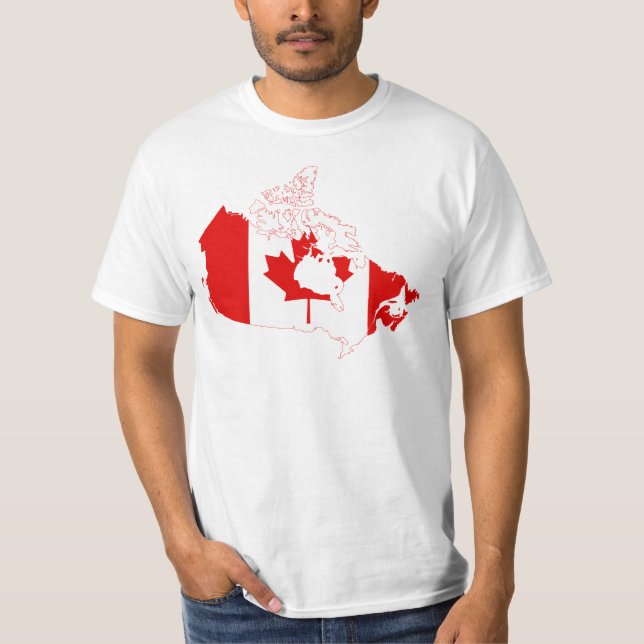 Canada Flag map CA T-Shirt (Front)