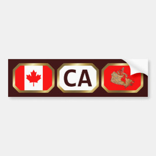Canada Flag Map Code Bumper Sticker
