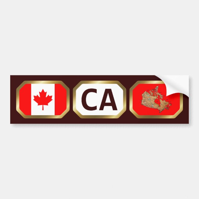 Canada Flag Map Code Bumper Sticker (Front)