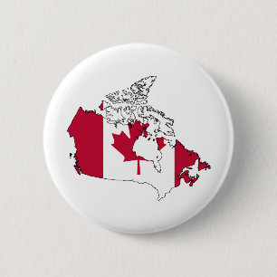 Canada Flag Map full size 2 Inch Round Button
