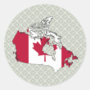 Canada Flag Map full size Classic Round Sticker