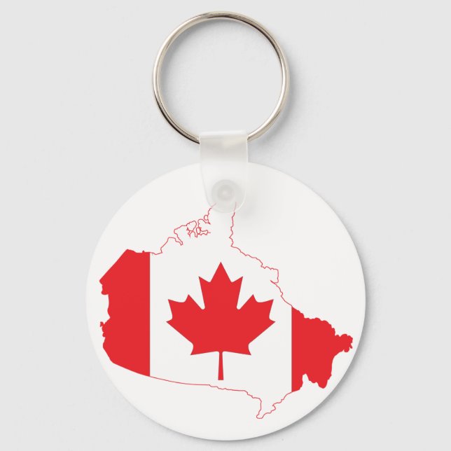 Canada Flag Map Keychain (Front)