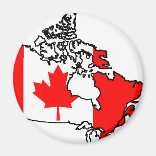 canada flag map magnet