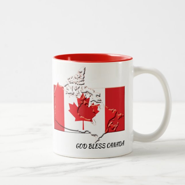CANADA FLAG MAP Scripture Customized Patriotic Two-Tone Coffee Mug (Right)