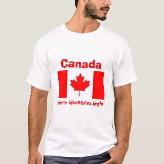 Canada Flag + Map + Text T-Shirt
