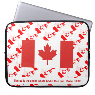 CANADA FLAG Maple Leaf Customized Scripture Laptop Sleeve