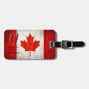 Canada Flag Maple Leaf Family Reunion Monogram Luggage Tag