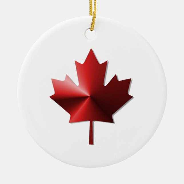 Canada Flag Maple Leaf Ornament (Front)