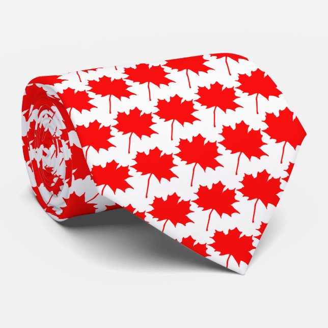 Canada Flag maple leaf Tie (Rolled)