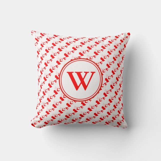 CANADA Flag Monogram Throw Pillow (Front)