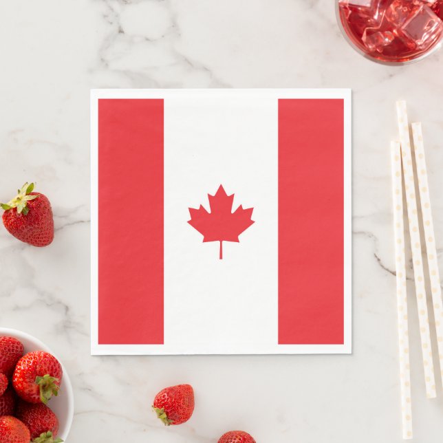 Canada flag napkin (Insitu)